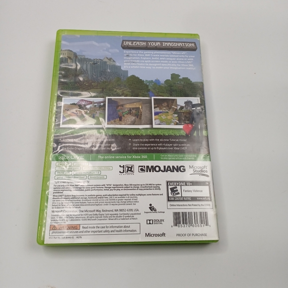 Minecraft - Microsoft Xbox 360 With Case - Disc Has Medium/ Heavy ScratchesAn - Picture 13 of 15